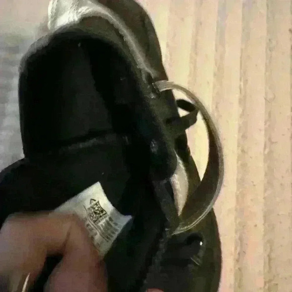 Black All Star High Top Leather Sneakers With Reflective Band - Picture 6 of 8